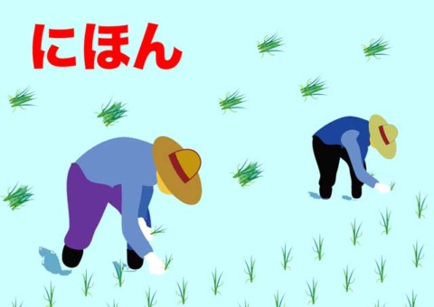 日本の田植え